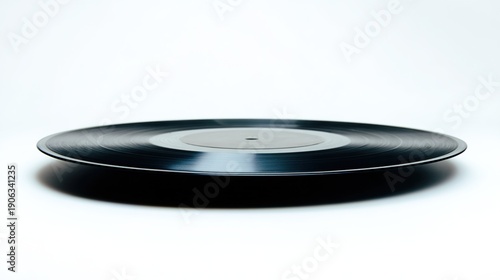 vinyl. Minimalist vinyl record on white background, clean and crisp studio shot. safety posters, maintenance manuals, designed for precision metalworking and fabrication facilities, supports safety.