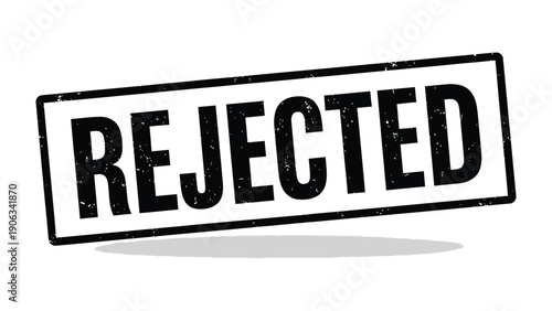 Rejection Stamp: A bold, stamped word REJECTED stands out, conveying a firm decision. Perfect for conveying the sense of refusal and lack of approval.