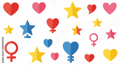 Hearts and Stars Icons: Love, Femininity, Celebration