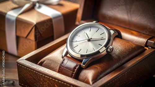 Wallpaper Mural Classic Wristwatch in Luxury Gift Box with Elegant Presentation Torontodigital.ca