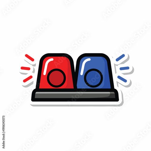 A cartoon-style illustration of a police light