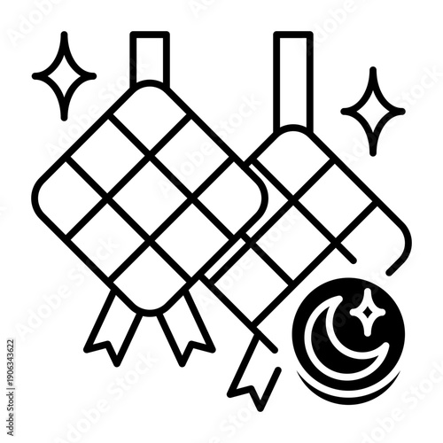 This Ketupat icon is suitable for Fasting Ramadan.