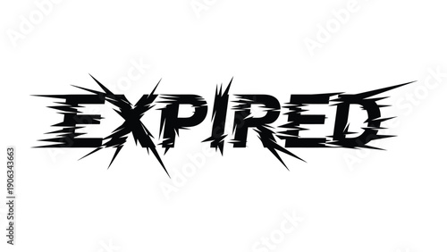 Expired Concept: A bold, stylized word EXPIRED is emblazoned across the image, rendered in a dynamic, shattered font that adds a sense of urgency. The graphic evokes a feeling of finality. 
