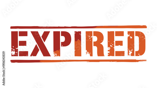 Expired Stamp: An eye-level, close-up shot captures an orange EXPIRED stamp with grunge texture, against a subtle background, evoking a sense of time passing and obsolescence.