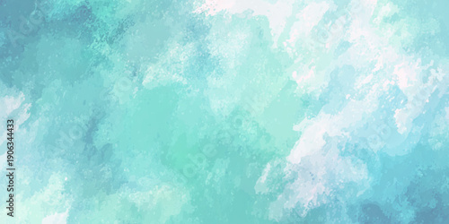 A vibrant watercolor texture that blends multiple shades of blue and green High quality design white watercolor wash texture background.