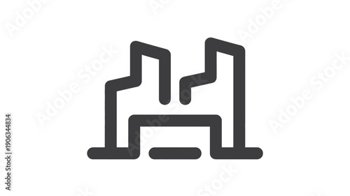 Abstract black line of a stylized chair with a crown-like backrest line chair
