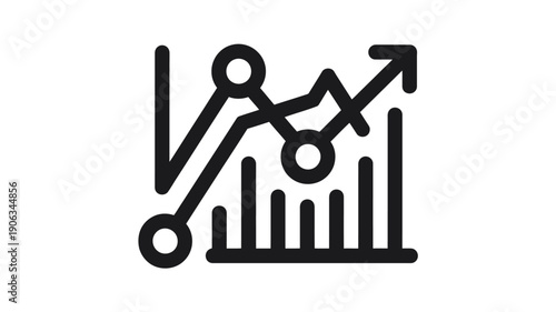 Black and white abstract of a rising graph with a male gender symbol