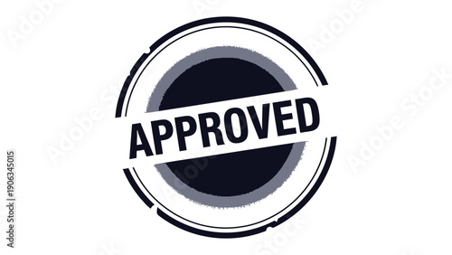 Approved Stamp: A simple yet impactful emblem of endorsement, a circular stamp boldly proclaiming APPROVED, ready to represent official validation and verification.