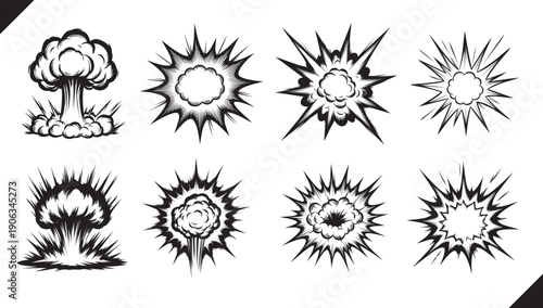 Doodle Explosion – Comic Burst Manga Explosion Vector Set