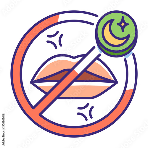 This No gossiping icon is suitable for Fasting Ramadan.