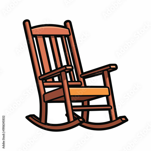 A simple brown wooden rocking chair
