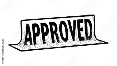 Approval Stamp: Depicting a bold APPROVED stamp, conveying authority and official endorsement, perfect for various business and design applications.