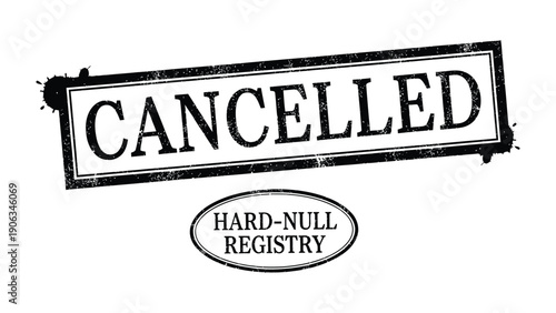 Cancelled Stamp: A close-up shot of a stamp reading Cancelled against a neutral backdrop, conveying finality and termination in a clear and concise manner.