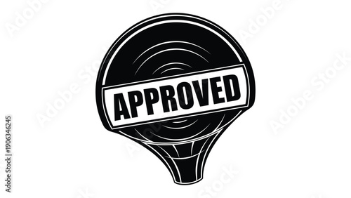 Approved Stamp: A bold, stylized Approved stamp, perfect for conveying endorsement and assurance.
