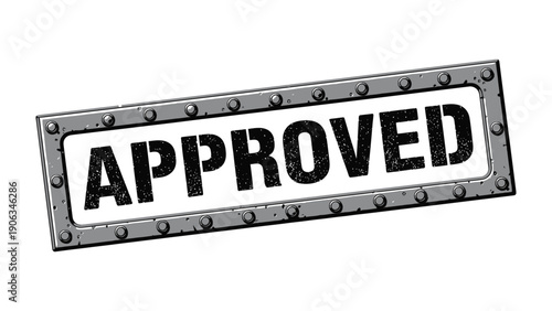 Approved Stamp: A bold APPROVED stamp, conveying a clear message of authorization and validation.