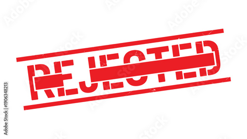 Rejected Stamp: A red rejected stamp, boldly emblazoned across a surface, symbolizing denial and refusal. 