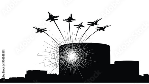 Air activity over industrial plant at moment of blast conveying security threat assessment, aviation incident response, emergency preparedness and industrial insurance underwriting considerations