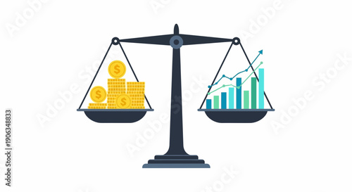 Financial Balance Scale: Money vs. Growth Chart