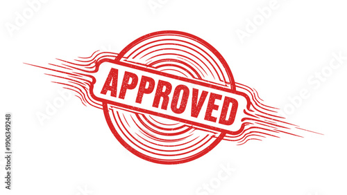 Approved Stamp: A bold red APPROVED stamp, conveying instant authority and authorization, ready for use on documents, forms, and official communications.