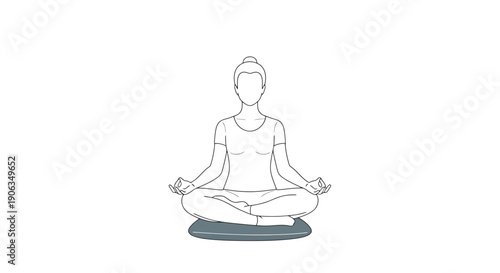 Person in Lotus Pose Meditating on Cushion Promoting Relaxation and Inner Calm for Wellness Practices