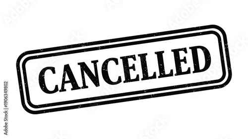 Cancelled Stamp: A close-up shot of a CANCELLED stamp, showcasing its bold lettering and the implications of finality and deletion.