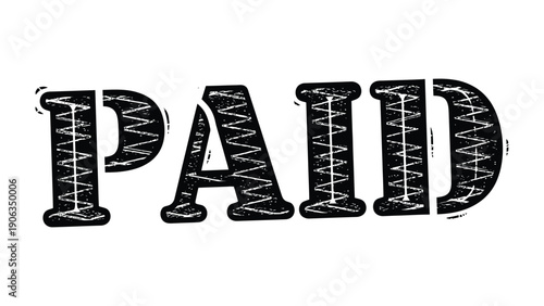 Paid Stamp: A bold stamp declares PAID, highlighting the concept of financial transaction and confirmation.