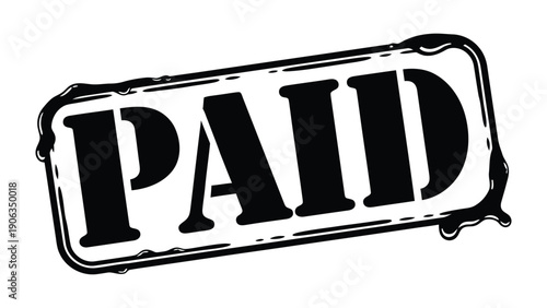 Paid Stamp Impression: A classic stamp imprints the word PAID with bold ink, conveying a sense of finality and financial closure.
