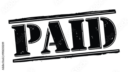 Stamped Approval: A bold PAID stamp, signifying transaction completion, rests prominently, suggesting financial clarity and efficient management.