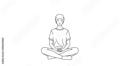 Person Meditating In Lotus Pose With Eyes Closed And Hands Resting On Knees Representing Inner Peace And Mindfulness