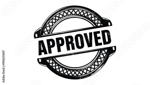 Approved Stamp of Quality: A vintage Approved stamp, elegantly designed, signifies authenticity and endorsement, conveying a sense of quality and confidence. 