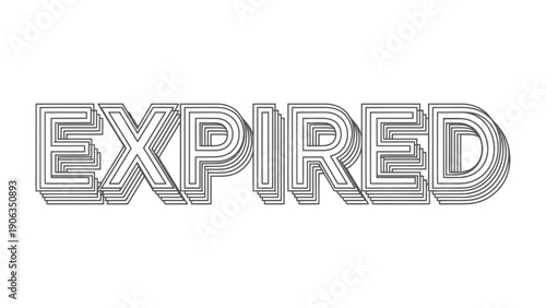 Expired Stamp: A metallic EXPIRED stamp, perfect for marking past dates or indicating the end of validity, captures attention with its three-dimensional style.