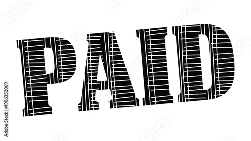 Paid Stamp: A bold stamp declares PAID, with a strong, definitive impression conveying financial transactions or obligations fulfilled.