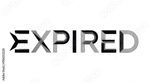 Expired Word Design: The word EXPIRED is artistically presented, using a modern and dynamic font to convey the concept of something that has reached its end.