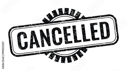 Cancelled Stamp: A close-up shot of a boldly stamped word Cancelled, presented in a classic design. This imagery encapsulates the core of termination, conveying a clear message of event, agreement.