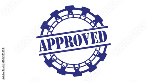 Approved Stamp of Authorization: A bold and official Approved stamp, signifies acceptance, authentication and consent. 