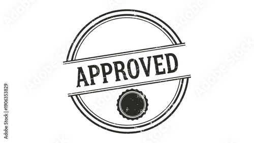 Approved Seal: A simple, yet bold, stamp indicating the confirmation and validation of quality, showcasing a message of authority. 
