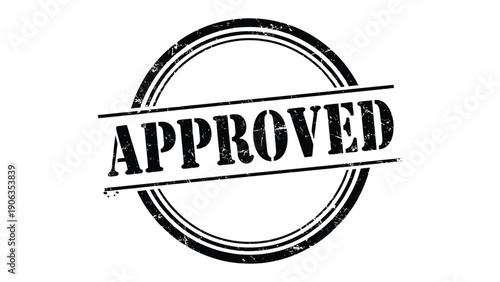 Approved Stamp: A bold, circular stamp of approval, conveying the message of authorization and validation with its classic design.