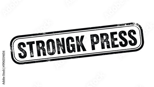 STRONGK PRESS Stamp: An industrial style ink stamp displaying the words STRONGK PRESS, perfect for projects requiring a touch of authenticity.