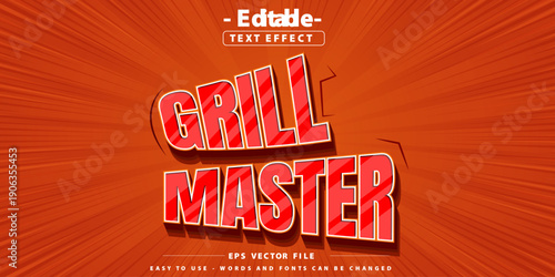 Editable text effect on grill master text themed.
