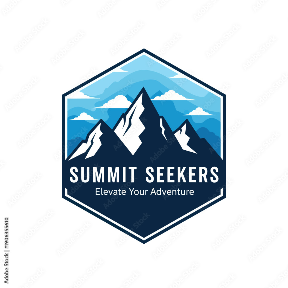 Obraz premium Summit Seekers Logo Mountain Adventure Emblem.