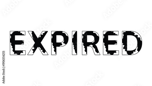Expired: The word EXPIRED is rendered in bold, textured letters, conveying a sense of finality and the end of validity, suitable for projects highlighting expiration concepts.