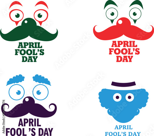 April fools day funny cartoon mustaches and mugs