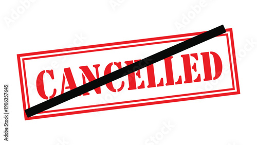 Cancellation Stamp: A bold red cancellation stamp with the word CANCELLED conveys a clear message, suitable for various scenarios.