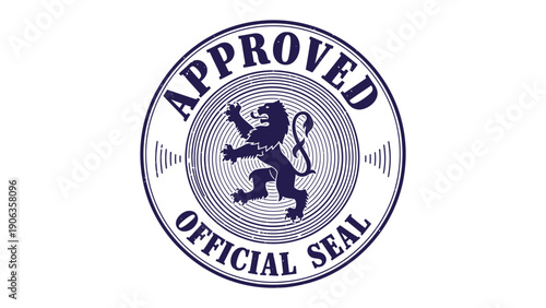 Official Approval Seal: A detailed emblem of an approved official seal, exuding a sense of quality, trust, and validation.