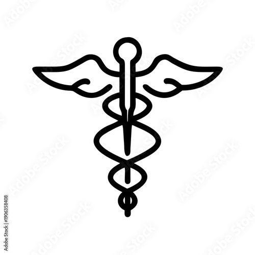 Caduceus Medical Symbol icon for web and graphic design
