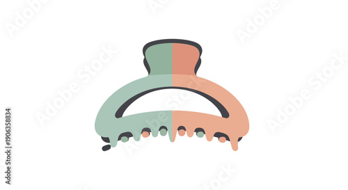 Colorful Hair Claw Clip Illustration Design.