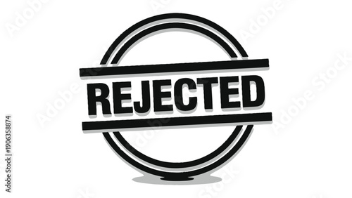 Rejected Stamp: A bold stamp design, featuring the word REJECTED within a circular border, perfect for conveying denial or disapproval in a clear and concise manner.