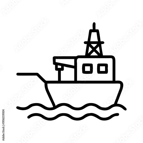 Drill Ship icon for web and graphic design