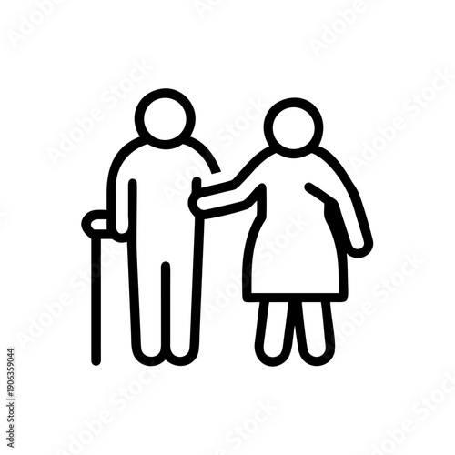 Elderly Couple icon for web and graphic design