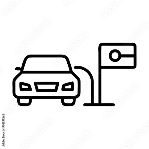 Gas Station With Car icon for web and graphic design